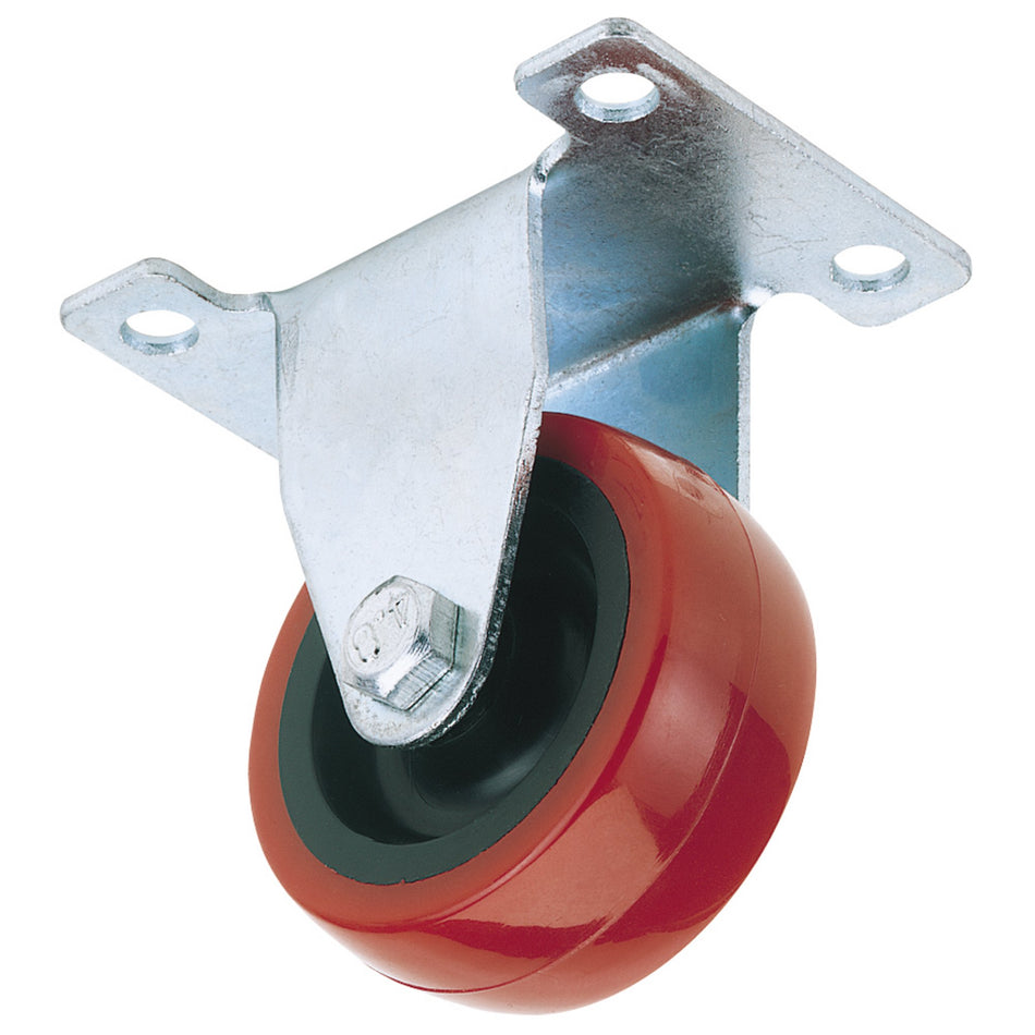 DRAPER 50mm Dia. Fixed Plate Fixing Polyurethane Wheel - S.W.L. 75Kg: Model No.60550F