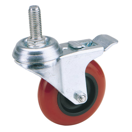 DRAPER 75mm Dia. Swivel Bolt Fixing Polyurethane Wheel with Brake - S.W.L. 70Kg: Model No.60575BB