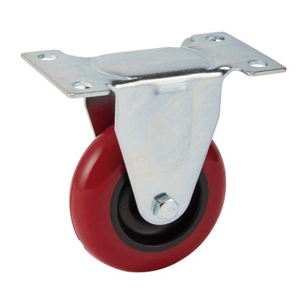 DRAPER 75mm Dia. Fixed Plate Fixing Polyurethane Wheel - S.W.L. 100Kg: Model No.60575F