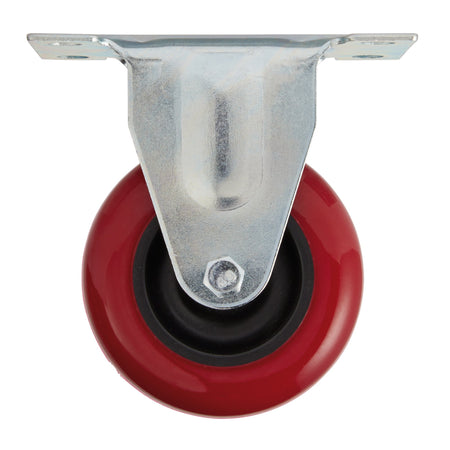 DRAPER 75mm Dia. Fixed Plate Fixing Polyurethane Wheel - S.W.L. 100Kg: Model No.60575F