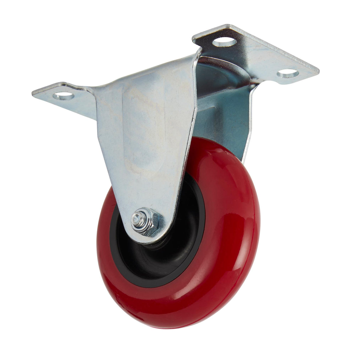 DRAPER 75mm Dia. Fixed Plate Fixing Polyurethane Wheel - S.W.L. 100Kg: Model No.60575F