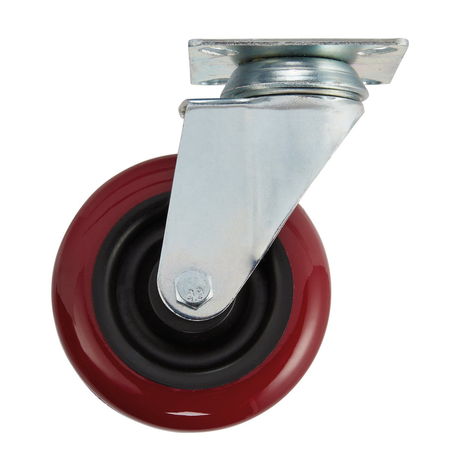 DRAPER 100mm Dia. Swivel Plate Fixing Polyurethane Wheel - S.W.L. 125Kg: Model No.605100P