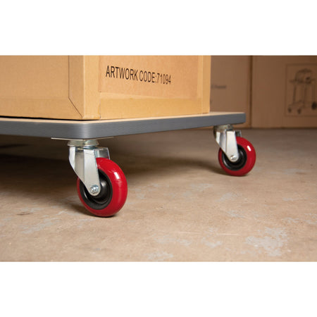 DRAPER 100mm Dia. Swivel Plate Fixing Polyurethane Wheel - S.W.L. 125Kg: Model No.605100P