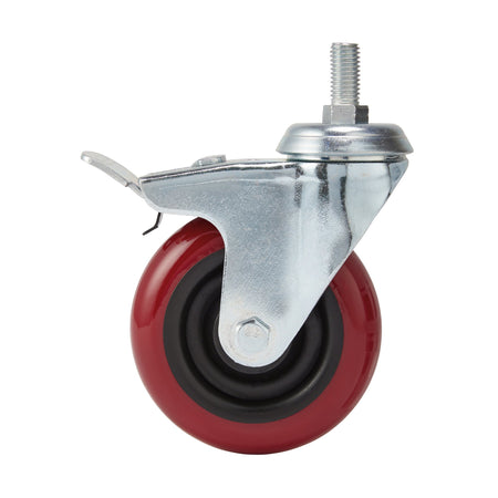 DRAPER 100mm Dia. Swivel Bolt Fixing Polyurethane Wheel with Brake - S.W.L. 125Kg: Model No.605100BB