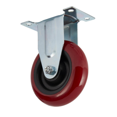 DRAPER 100mm Dia. Fixed Plate Fixing Polyurethane Wheel - S.W.L. 125Kg: Model No.605100F