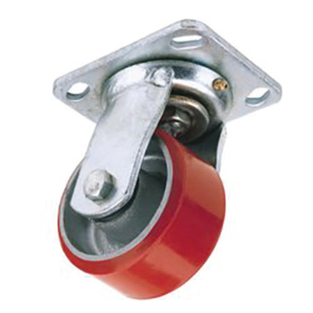 DRAPER 100mm Dia. Swivel Plate Fixing Heavy Duty Polyurethane Wheel - S.W.L. 250Kg: Model No.606100P