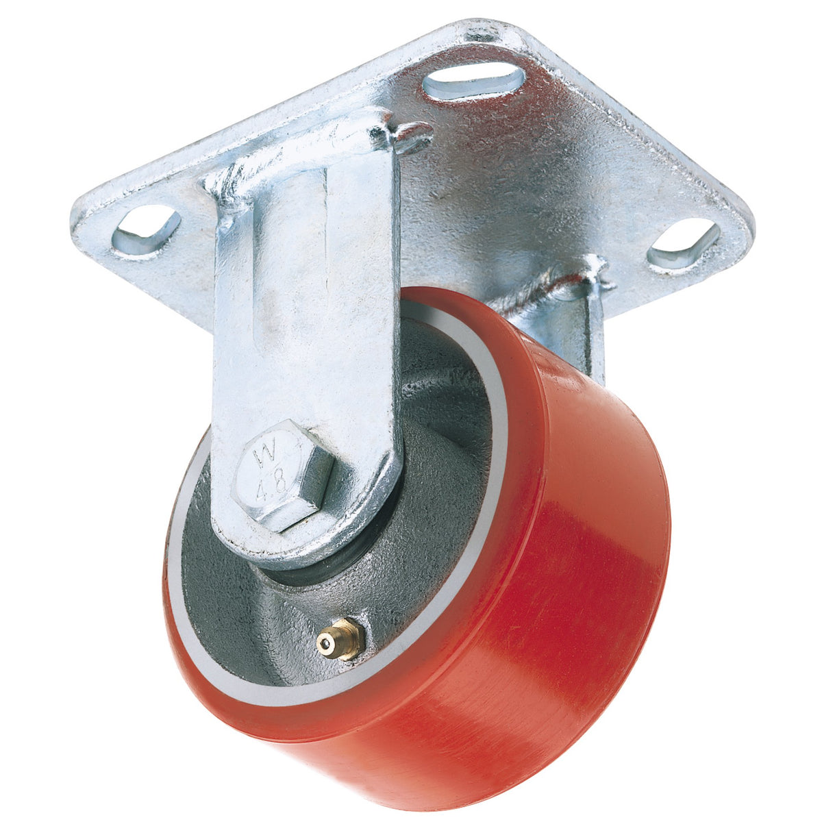DRAPER 100mm Dia. Fixed Plate Fixing Heavy Duty Polyurethane Wheel - S.W.L. 250Kg: Model No.606100F