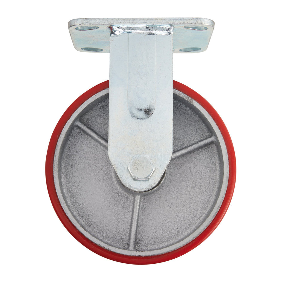 DRAPER 160mm Dia. Fixed Plate Fixing Heavy Duty Polyurethane Wheel - S.W.L. 400Kg: Model No.606160F