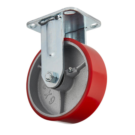 DRAPER 160mm Dia. Fixed Plate Fixing Heavy Duty Polyurethane Wheel - S.W.L. 400Kg: Model No.606160F