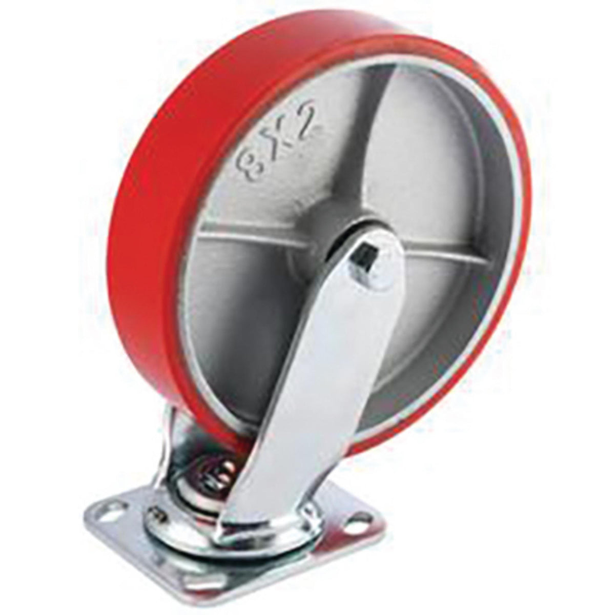 DRAPER 200mm Dia. Swivel Plate Fixing Heavy Duty Polyurethane Wheel - S.W.L. 500Kg: Model No.606200P