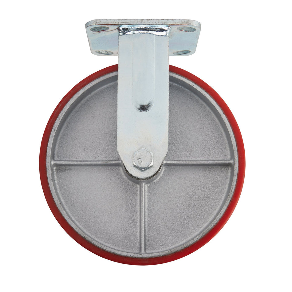 DRAPER 200mm Dia. Fixed Plate Fixing Heavy Duty Polyurethane Wheel - S.W.L. 500Kg: Model No.606200F