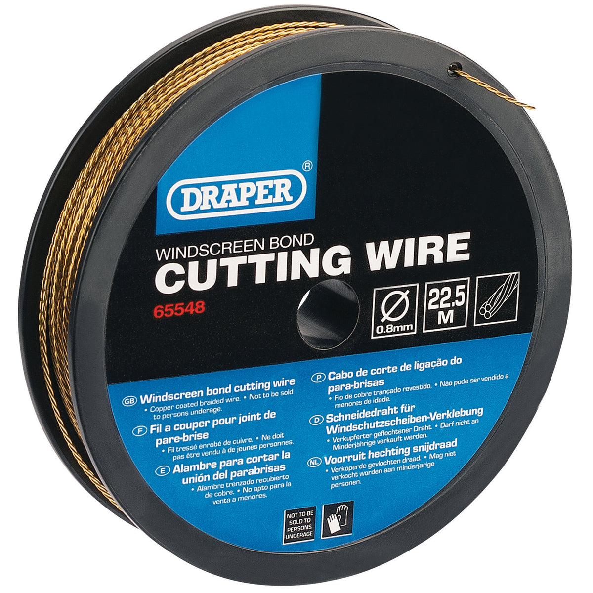 DRAPER 22.5M Stainless Steel Braided Wire for Wire Feeder/Starter - 0.8mm: Model No.WST12