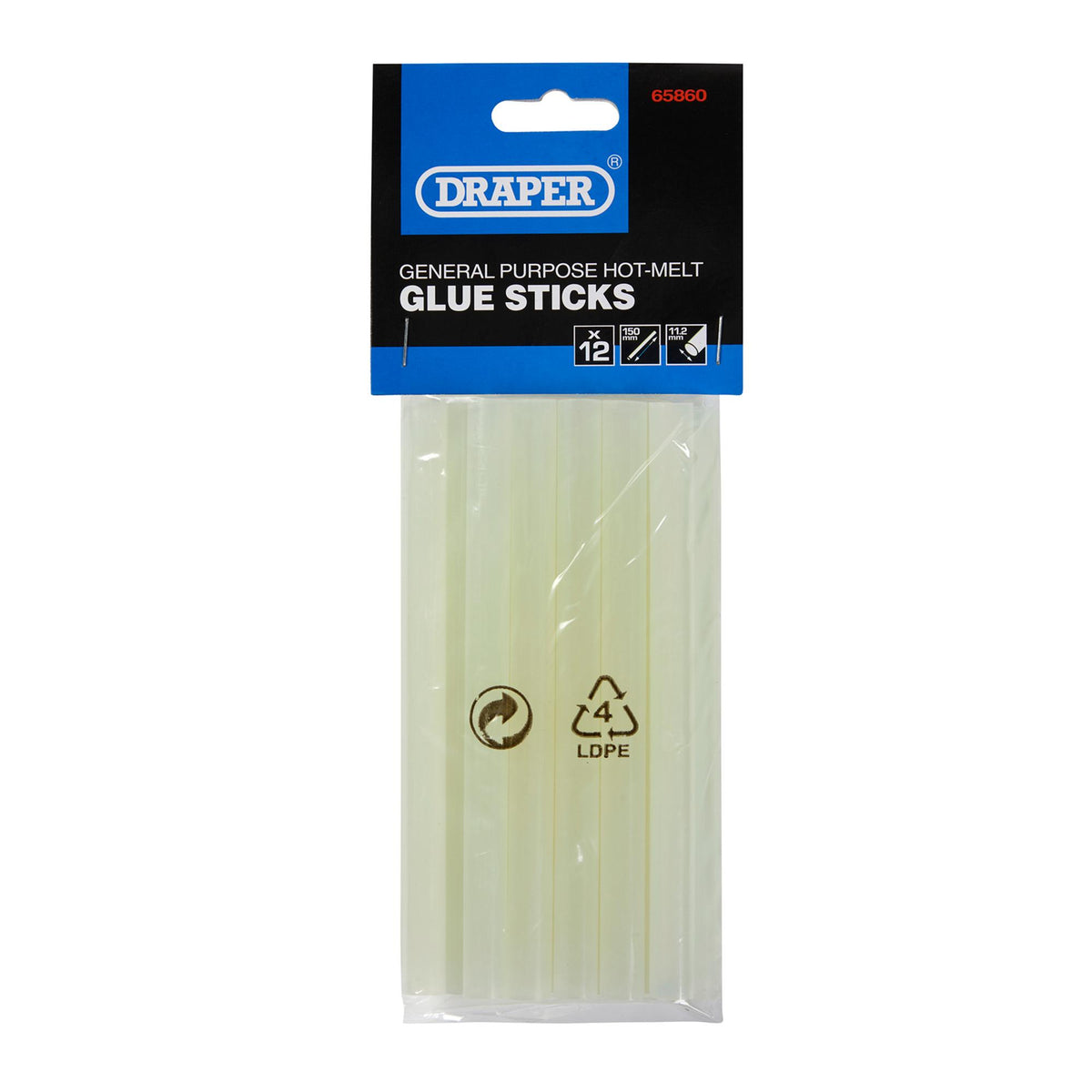 DRAPER Pack of 12 Hot Melt Glue Sticks: Model No.AG1