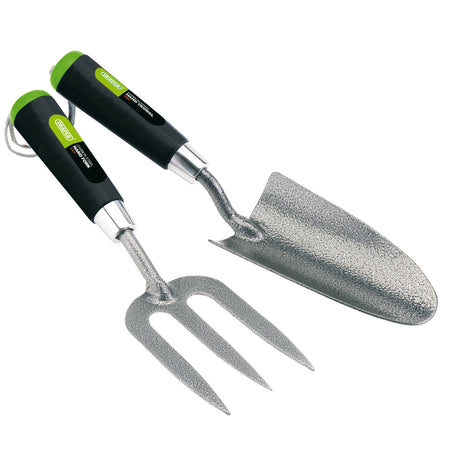 DRAPER 2 Piece Carbon Steel Heavy Duty Hand Fork and Trowel Set: Model No.GCFT2