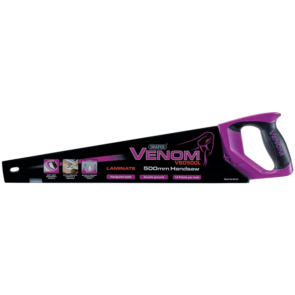 Draper Venom Double Ground Laminate Saw: Model No.870-1ZIVSD500L