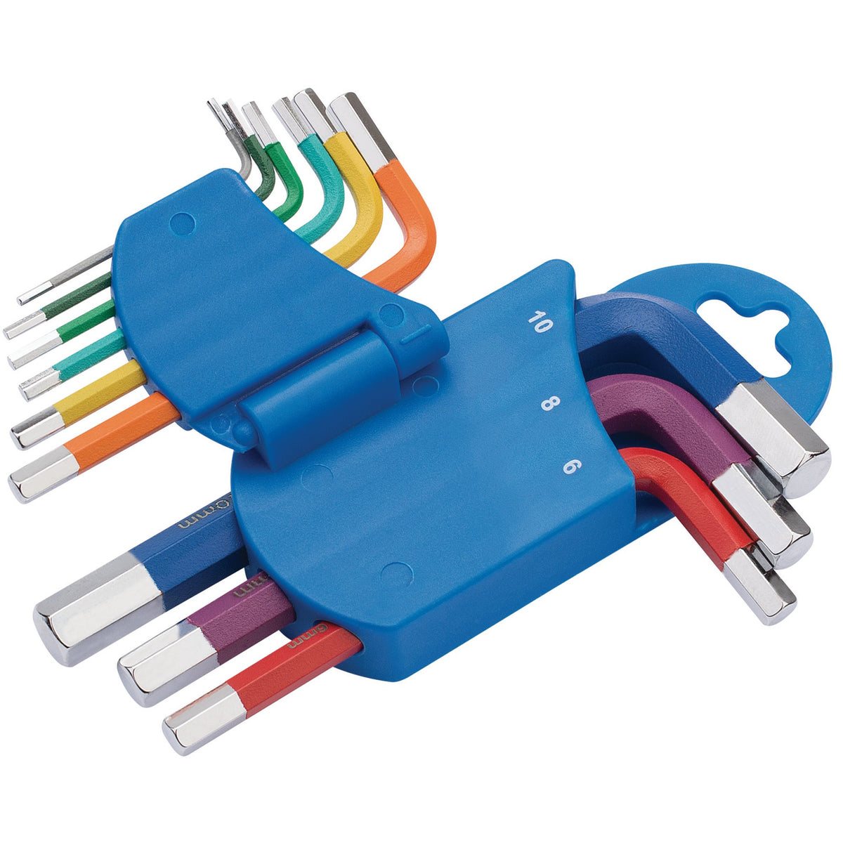 Metric Coloured Short Arm Hexagon Key Set (9 Piece): Model No.870-1ZITKW9M/C