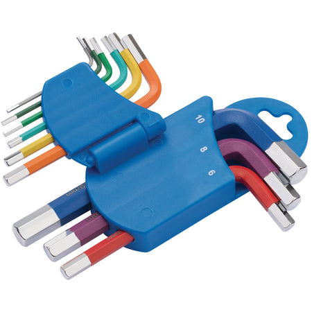 Metric Coloured Short Arm Hexagon Key Set (9 Piece): Model No.870-1ZITKW9M/C
