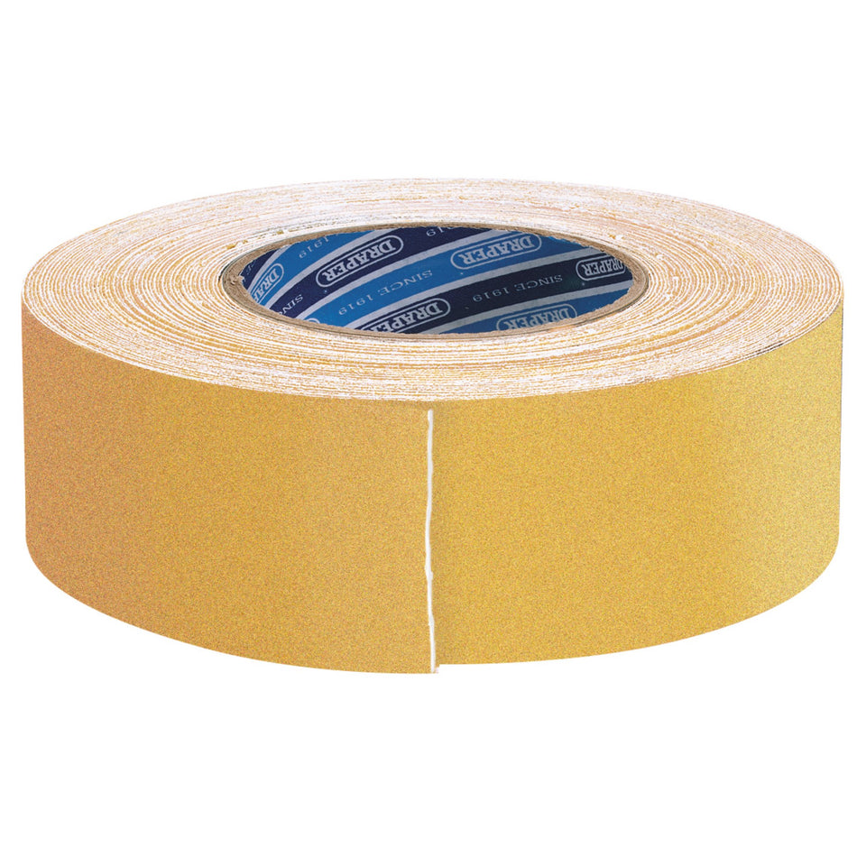 DRAPER 18M x 50mm Yellow Heavy Duty Safety Grip Tape Roll: Model No.TP-S/GRIP/Y