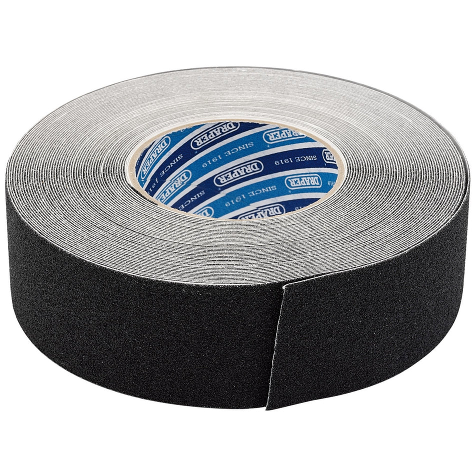 DRAPER 18M x 50mm Black Heavy Duty Safety Grip Tape Roll: Model No.TP-S/GRIP