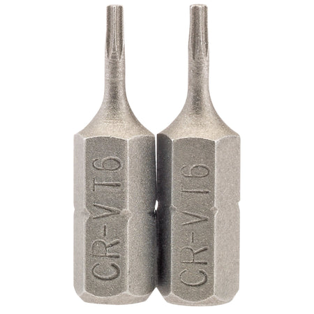 T6 1/4" Hex. Draper TX-STAR Insert Bit 25mm Long x 2: Model No. 25TX/2/B