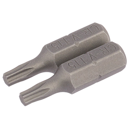 T15 1/4" Hex. Draper TX-STAR Insert Bit 25mm Long x 2: Model No. 25TX/2/B