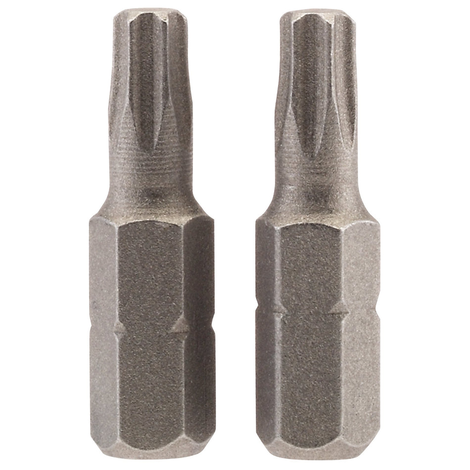 T25 1/4" Hex. Draper TX-STAR Insert Bit 25mm Long x 2: Model No. 25TX/2/B