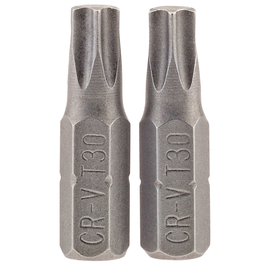 T30 1/4" Hex. Draper TX-STAR Insert Bit 25mm Long x 2: Model No. 25TX/2/B