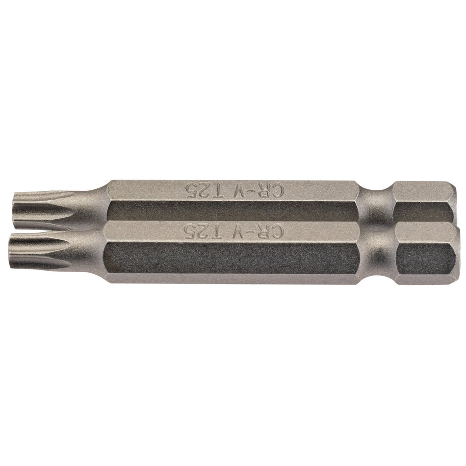 T25 1/4" Hex. Draper TX-STAR Insert Bit 50mm Long x 2: Model No. 50TX/2/B