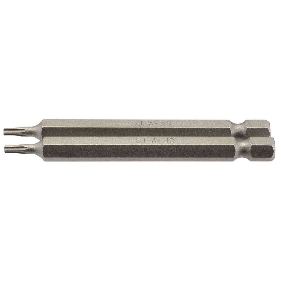T8 1/4" Hex. Draper TX-STAR Insert Bit 75mm Long x 2: Model No. 75TX/2/B