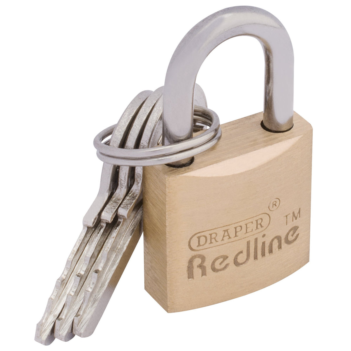 DRAPER 20mm Brass Cylinder Padlock : Model No.RL-PL