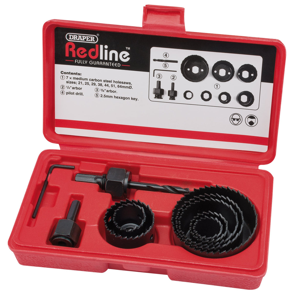 DRAPER Holesaw Kit (11 piece) : Model No.RL-10HSK
