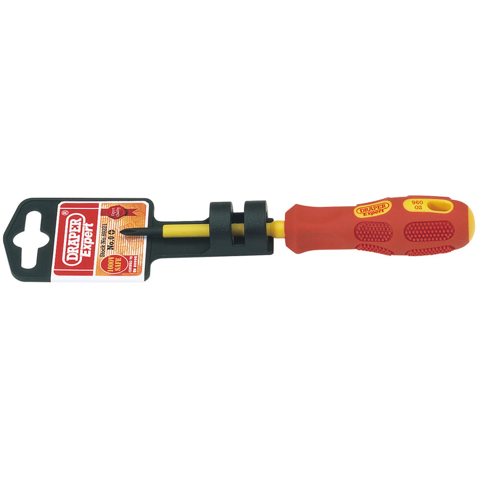 DRAPER Expert No.0 x 60mm Fully Insulated Cross Slot Screwdriver: Model No.960CS