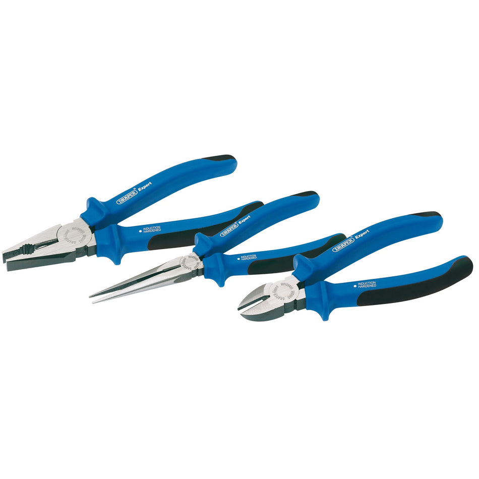 DRAPER Expert 3 Piece Heavy Duty Soft Grip Pliers Set: Model No.1071
