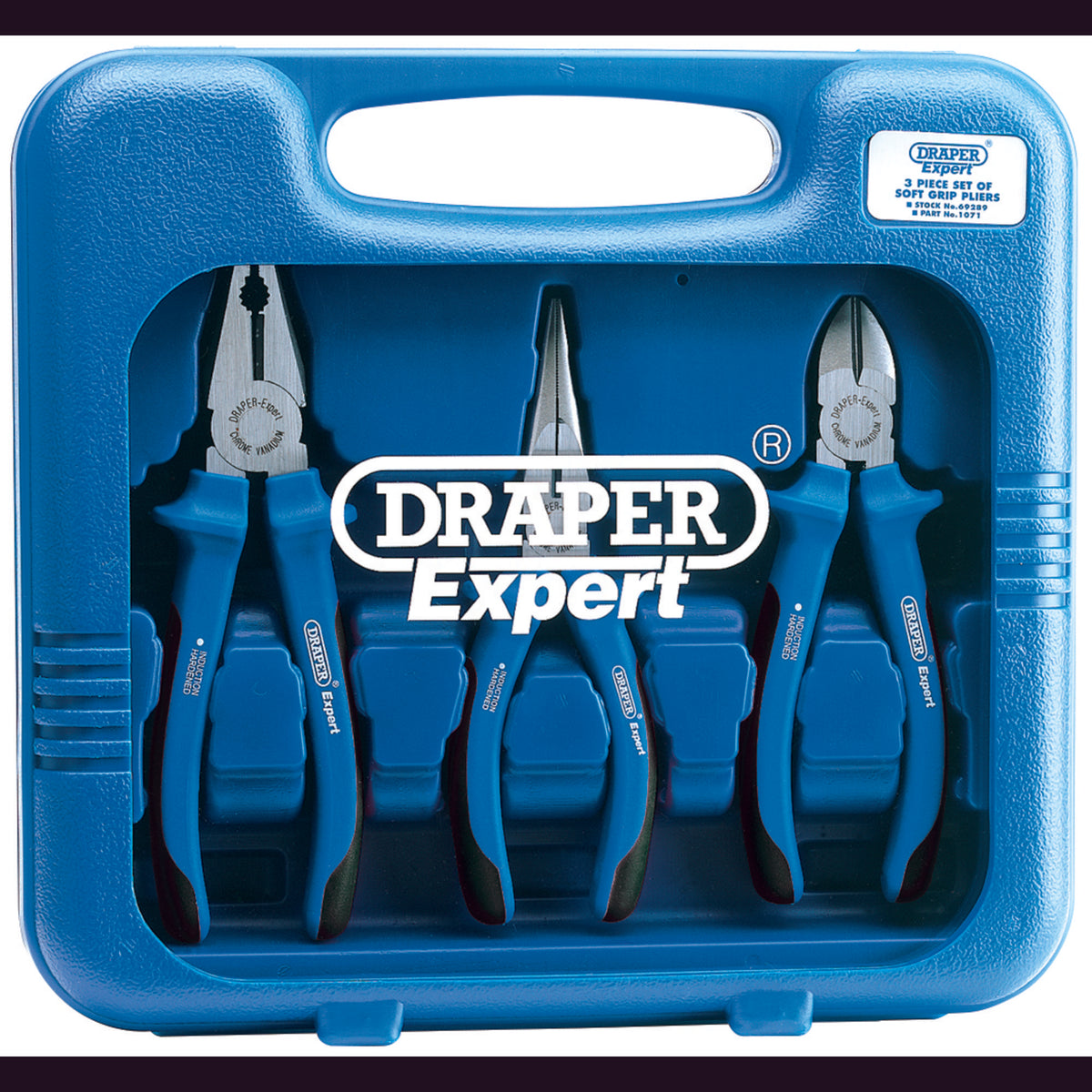 DRAPER Expert 3 Piece Heavy Duty Soft Grip Pliers Set: Model No.1071