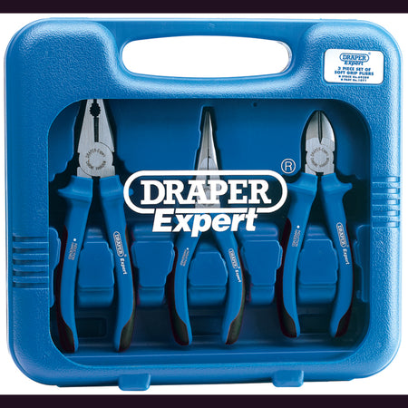DRAPER Expert 3 Piece Heavy Duty Soft Grip Pliers Set: Model No.1071
