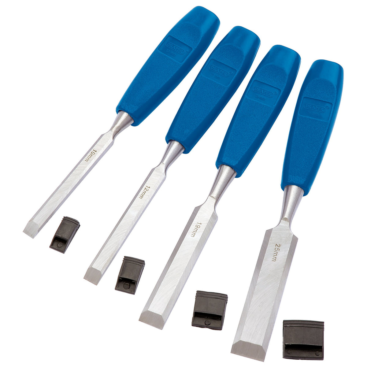 DRAPER 4 Piece Bevel Edge Wood Chisel Set: Model No.WCS/4