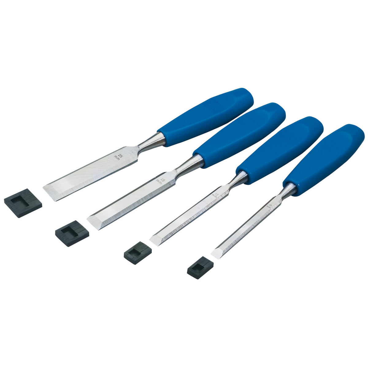DRAPER 4 Piece Bevel Edge Wood Chisel Set: Model No.WCS/4