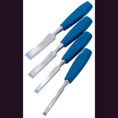 DRAPER 4 Piece Bevel Edge Wood Chisel Set: Model No.WCS/4
