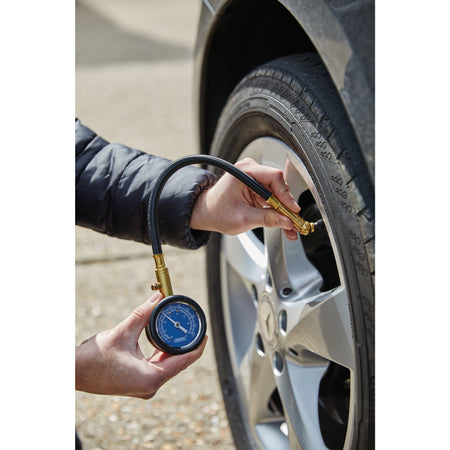 DRAPER Tyre Pressure Gauge with Flexible Hose: Model No.TPG100A