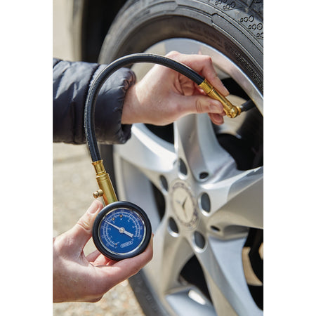DRAPER Tyre Pressure Gauge with Flexible Hose: Model No.TPG100A