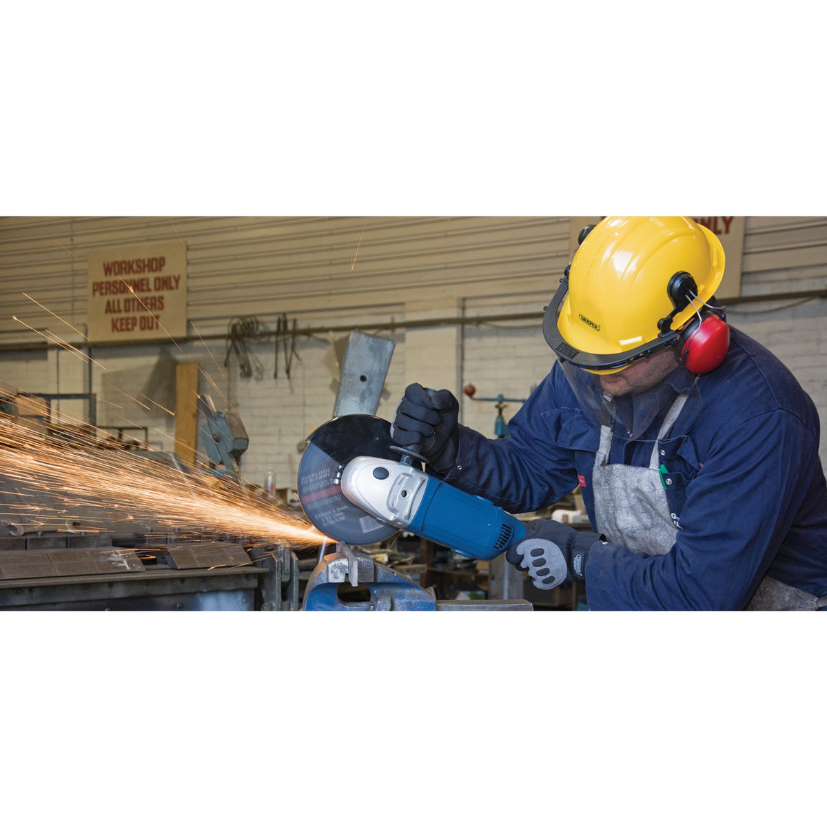 DRAPER Safety Helmet with Ear Muffs and Visor: Model No.SHEMV
