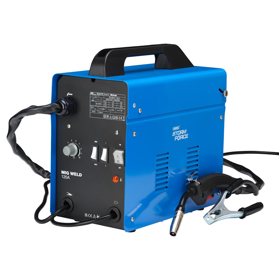 Draper Storm Force Gasless MIG Welder, 120A: Model No. MW120A/SF