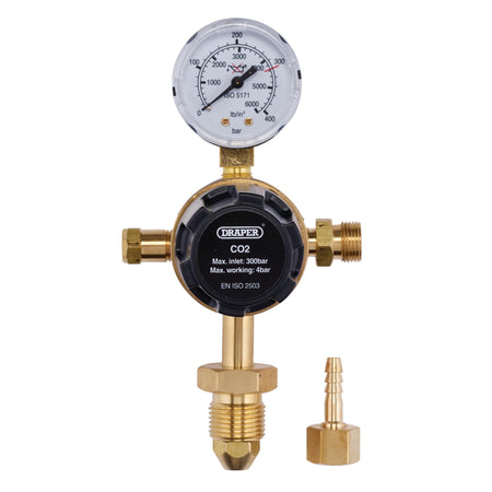 Industrial Gas Bottle Regulator with Single Gauge, 300 bar: Model No. WREGICO2-1G