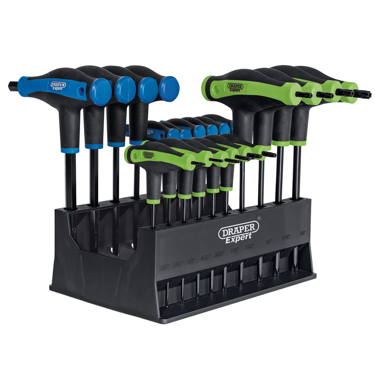 Soft Grip 'T' Handle Hexagon and TX Star End Key Set (20 Piece): Model No.THEX/TTX/20