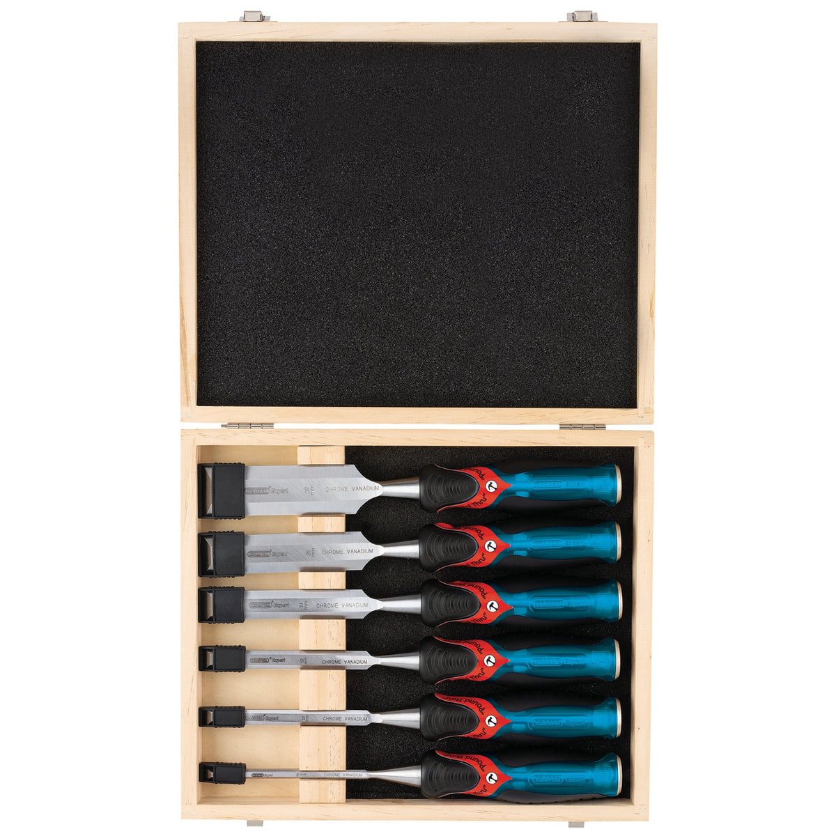 140mm Soft Grip 'Pound Thru' Bevel Edge Wood Chisel Set (6 Piece): Model No.DEPTWD/6