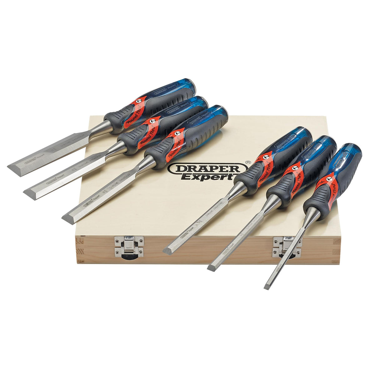 140mm Soft Grip 'Pound Thru' Bevel Edge Wood Chisel Set (6 Piece): Model No.DEPTWD/6
