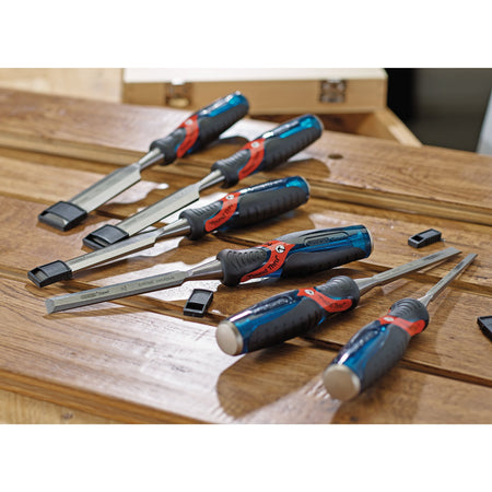 140mm Soft Grip 'Pound Thru' Bevel Edge Wood Chisel Set (6 Piece): Model No.DEPTWD/6