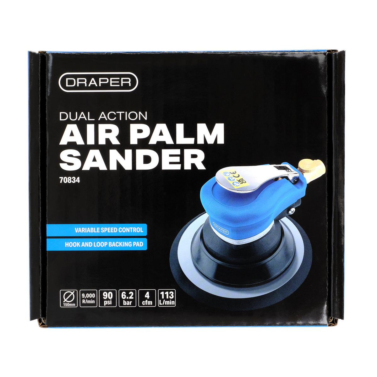 Draper Draper Storm Force174; 150mm Dual Action Air Palm Sander Model No. SFAS150MM