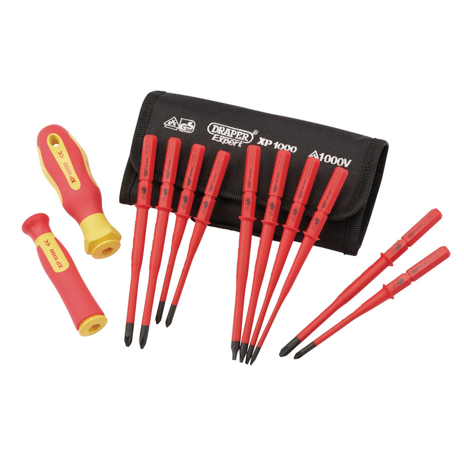 Ergo Plus® Extra Slim Interchangeable VDE Screwdriver Set (12 Piece) : Model No. 965SLIM/I/12