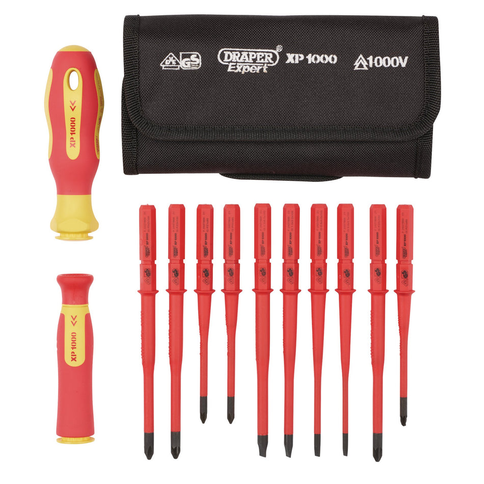 Ergo Plus® Extra Slim Interchangeable VDE Screwdriver Set (12 Piece) : Model No. 965SLIM/I/12